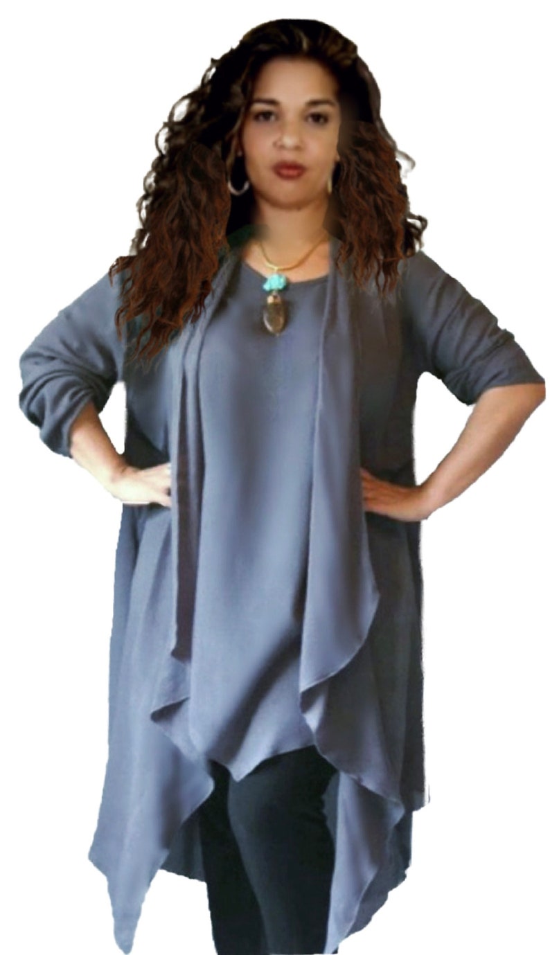 Boho Cami Top Jacket Set 2 Piece Angled Hem Casual Womens Etsy