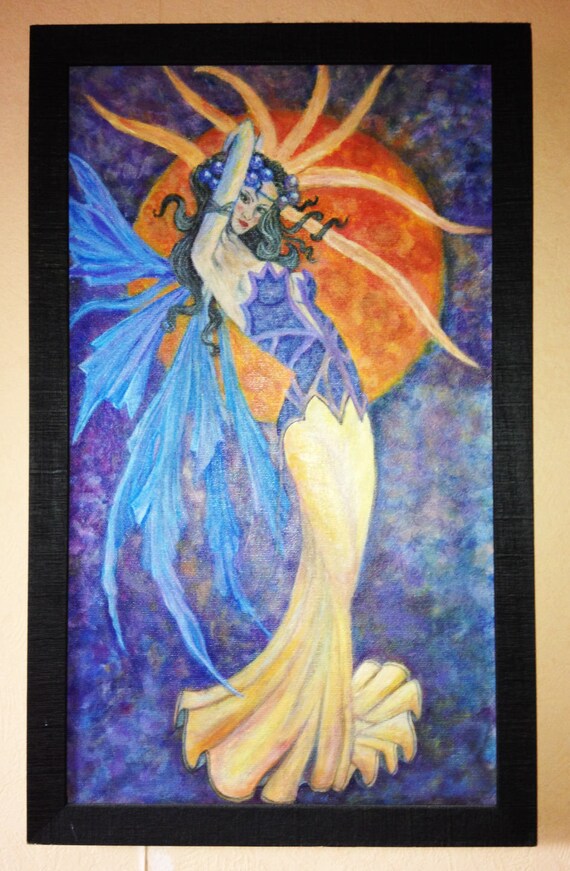 Fairy Of Night Framed Acrylic Painting