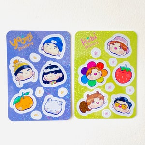 Glitter BTS Sope Yoongi Hobi Sticker Bogen