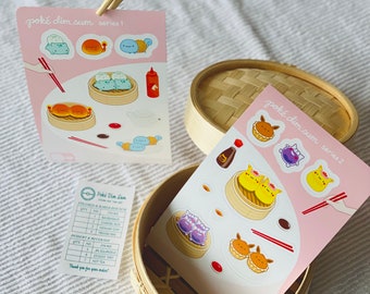 Poke Dim Sum Food Matte Vinyl Sticker Sheet