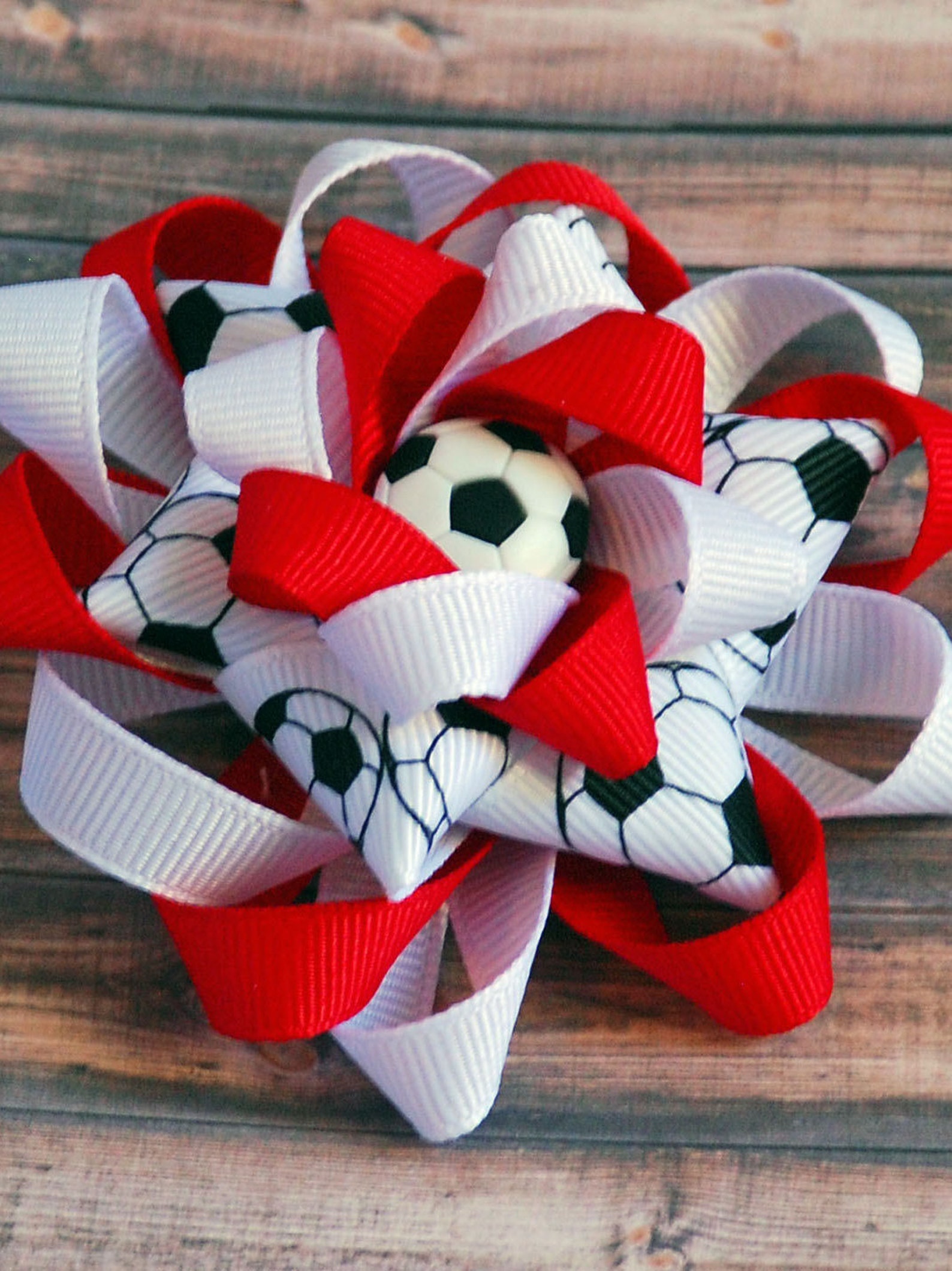 Soccer Hair Bow, Sports Hair Bow, Team Hair Bow, Soccer Team Bow