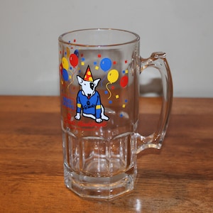 Bud Light Spuds Mackenzie Large Glass Beer Stein, Original Party Animal Beer Mug