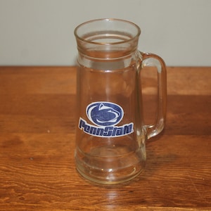 Vintage Penn State University Nittany Lions Glass Mug Fisher peanuts
