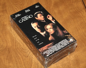 Sealed Vintage 1996 Casino Double VHS Video Cassette - Starring: Robert De Niro, Sharon Stone & Joe Pesci