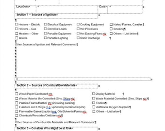 Premises Fire Risk Assessment Template, Word doc, Business Documentation
