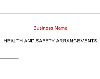 Health and Safety Policy Template (Word Doc)