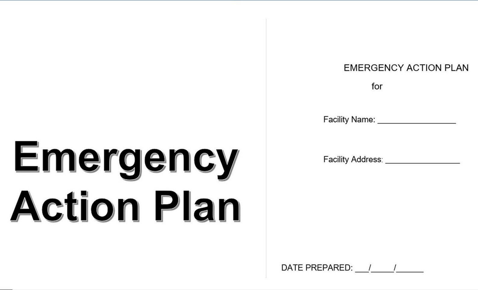 Simple Emergency Action Plan Template Word Doc Business Etsy UK