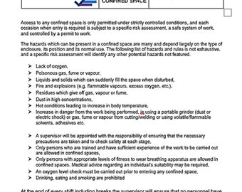 Toolbox Talk on Confined Space