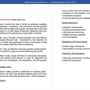 Safety Management System Template, Overview, Information, Guidance ...