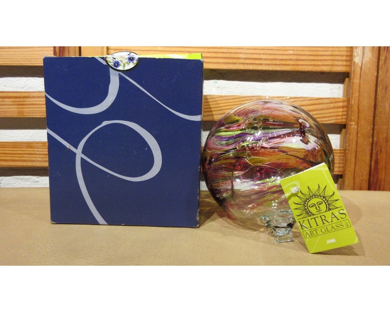 Hanging 6 June Birthday Handblown Art Glass Ball Ornament By Etsy