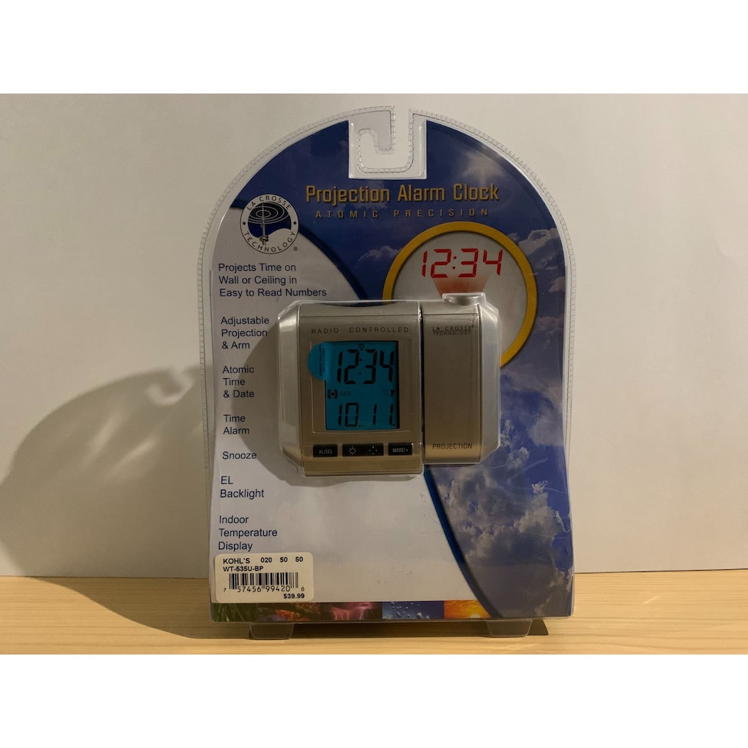 La Crosse Technology Atomic Projection Alarm Clock With Indoor