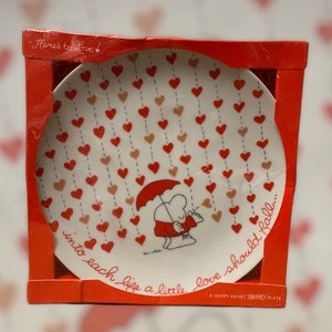 Here’s To Love Ziggy Plate “Into Each Life, A Little Love Should Fall” New in Box