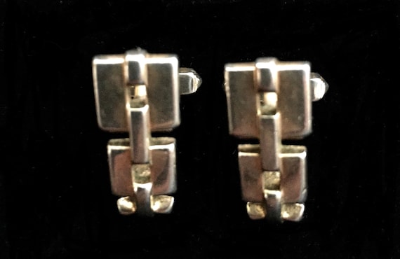 1940's Swank Gold Tone Rope Cuff Links - image 1