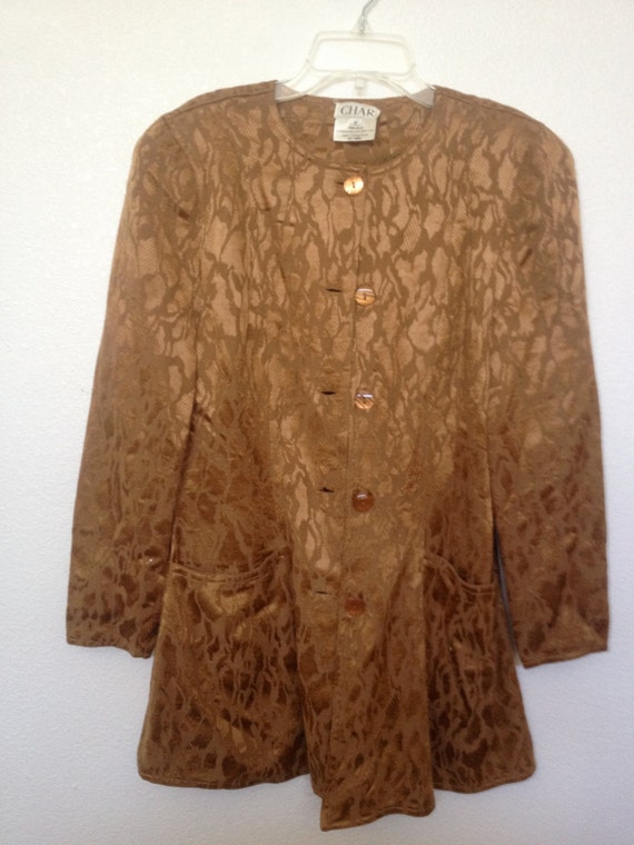 Late 1980's 100% Gold Silk Suit