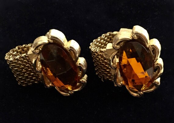 1940's Exquisite Substantial Amber Colored Glass … - image 3