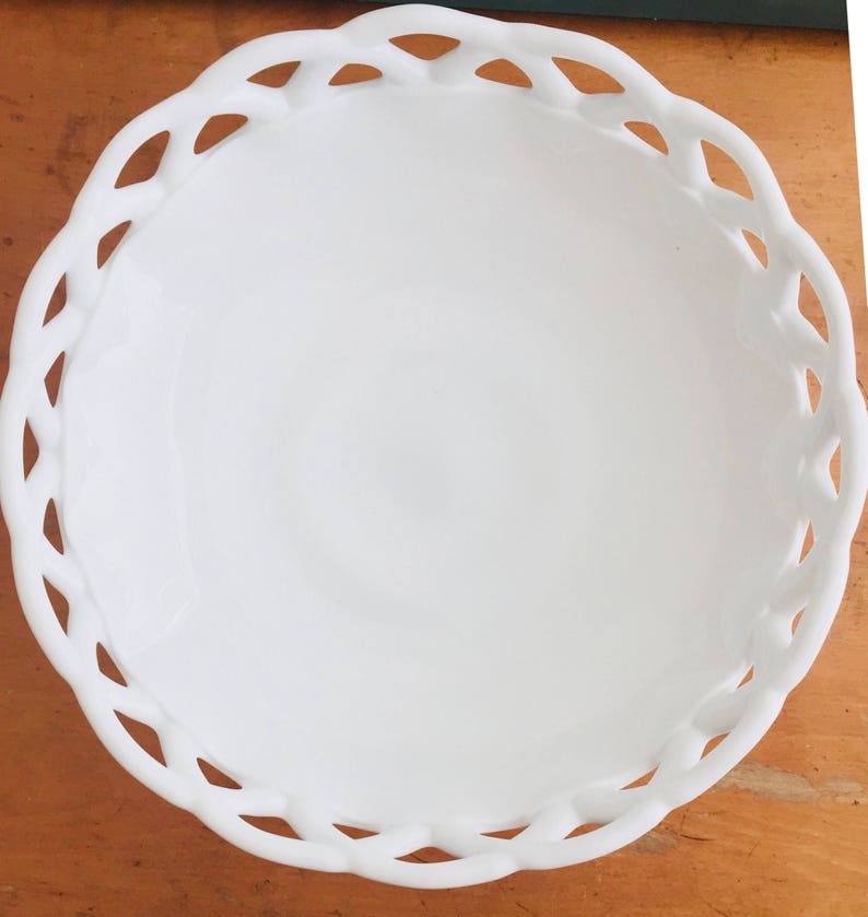 Early 1960s White Milk Glass Fruit Bowl