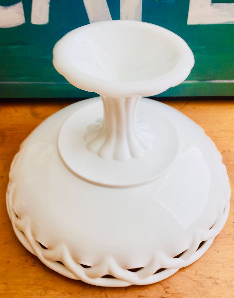 Early 1960s White Milk Glass Fruit Bowl