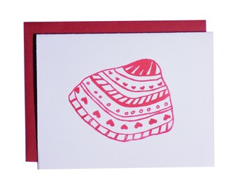 Quahog Love Letterpress Valentine Card