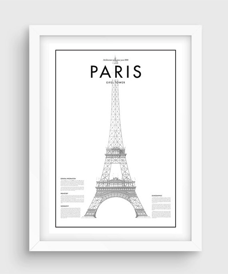 Paris Poster Black /& White Minimal Print Poster Minimal Graphics Art Home Art Minimal Paris Eifel Tower Poster