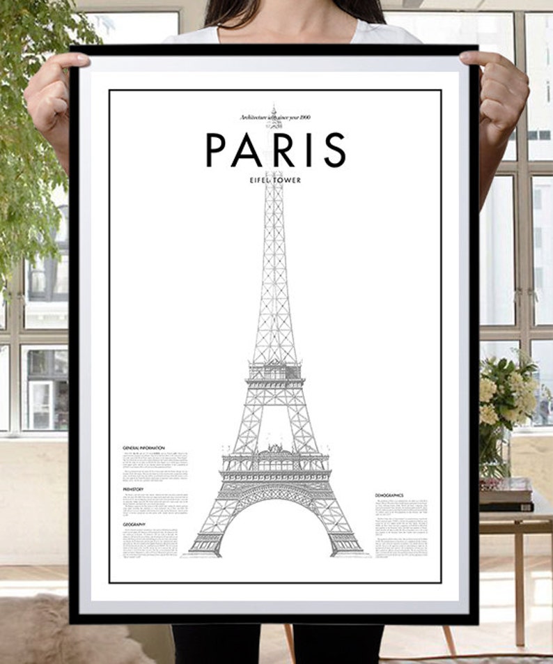 Paris Poster Black /& White Minimal Print Poster Minimal Graphics Art Home Art Minimal Paris Eifel Tower Poster