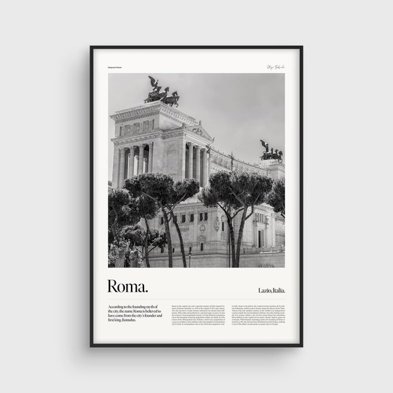 Rome Wall Art Black and White Rome Poster Rome Photography | Etsy