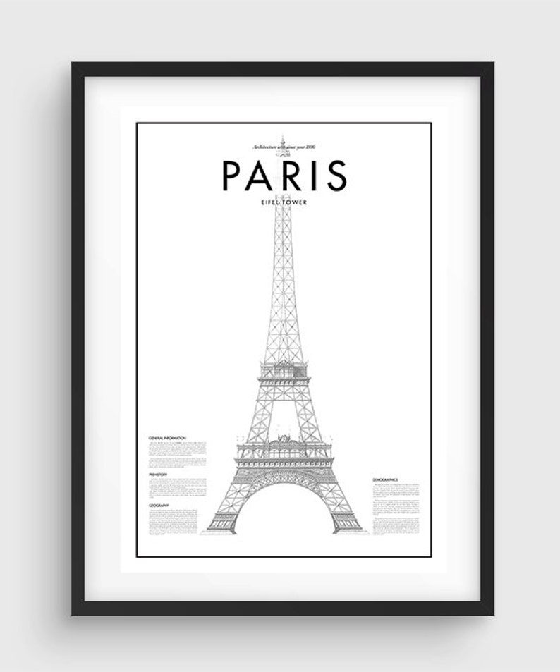Paris Poster Black /& White Minimal Print Poster Minimal Graphics Art Home Art Minimal Paris Eifel Tower Poster