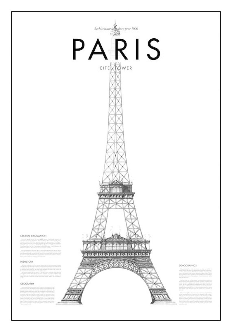 Paris Poster Black /& White Minimal Print Poster Minimal Graphics Art Home Art Minimal Paris Eifel Tower Poster
