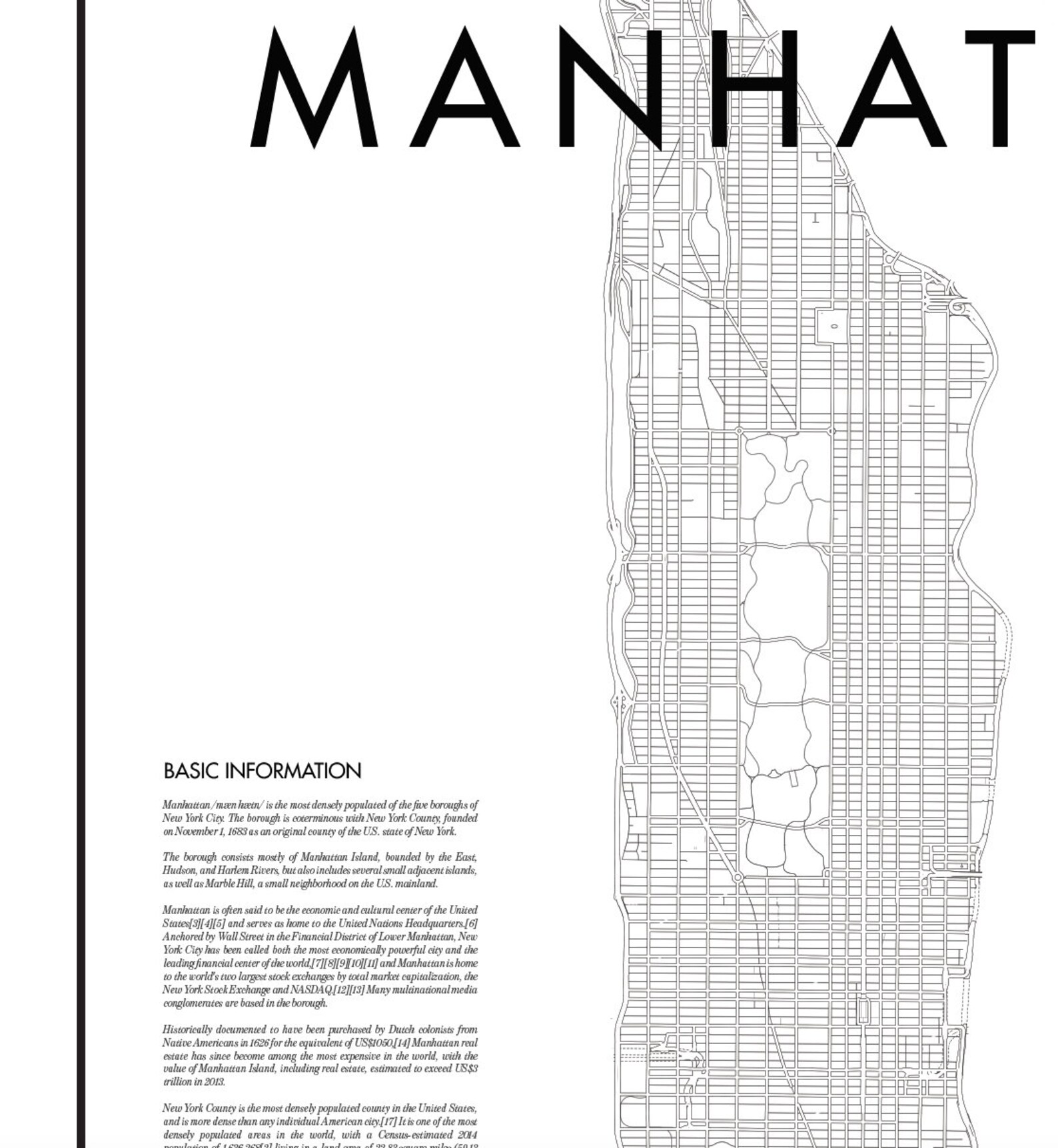 New York Map Print Printable New York Map Poster Digital | Etsy