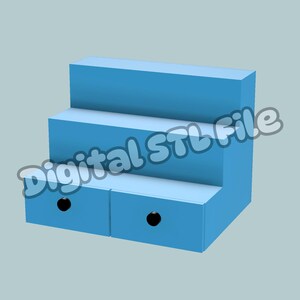 Miniature Shelf with Drawers 1:6 Scale Miniverse Dollhouse Furniture (STL File)