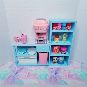 1:6 Kitchen Island w/ Shelves, Trash Can & Crate | Mini Furniture | Miniverse Furniture | Dollhouse Kitchen | 3D Printed
