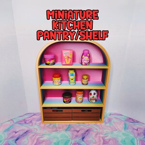 Miniature Kitchen Pantry/Shelf For Miniverse Make it Mini Food and Appliances | 1:6 Scale