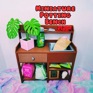 Miniature Potting Bench For Miniverse Make it Mini Home and Garden | 1:6 Scale