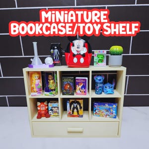 1:6 Scale Miniature Bookshelf with Drawer - 3D Printed Dollhouse Furniture