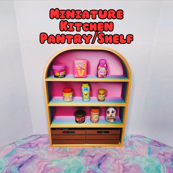 Miniature Kitchen Pantry/Shelf For Miniverse Make it Mini Food and Appliances | 1:6 Scale