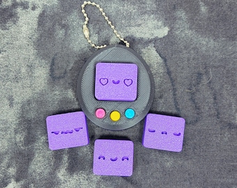 3D Printed Tamagotchi Clicker Keychain: 90s Nostalgia Fidget Toy