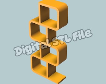 Retro kubusvormige plank 1:6 miniatuur poppenhuismeubilair (STL-bestand)