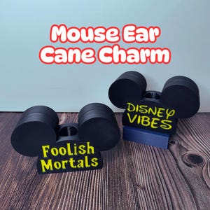 Mouse Ear Cane Charm: Disney-Inspired Walking Stick Accessory