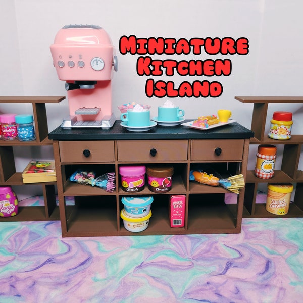 Miniature Kitchen Island For Miniverse Make it Mini Food and Appliances | 1:6 Scale