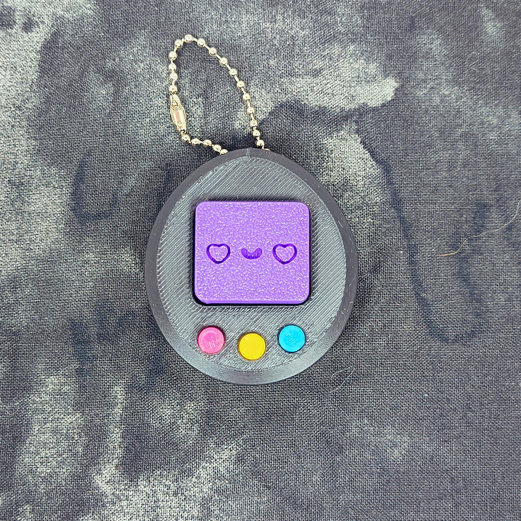 3D Printed Tamagotchi Clicker Keychain: 90s Nostalgia Fidget Toy