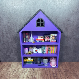 1:6 Puppenhaus Regal | Minimöbel | Miniatur Ausstellungsregal | Miniverse Möbel | Mini-Bücherregal | Barbie Land Kompatibel | 3D Gedruckt