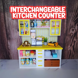 1:6 Austauschbare Miniatur Küchentheke | Miniverse Küche | Minimöbel | Miniverse Möbel | Puppenhaus Möbel | 3D Gedruckt