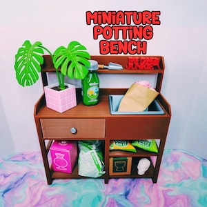 Miniature Potting Bench For Miniverse Make it Mini Home and Garden | 1:6 Scale