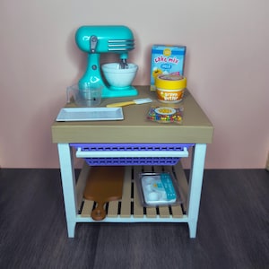 1:6 Rüsttisch Butcher Block | Kücheninsel | Minimöbel | Miniverse Möbel | Miniatur Küche | 3D Gedruckt | Ausstellungs-Regal