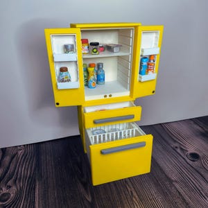 1:6 Doppeltüriger Kühlschrank | Miniatur Küche | Minimöbel | Miniverse Küche | Puppenhaus Möbel | 3D Gedruckt