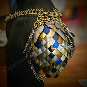 Custom Made  Scale Mail Fashion Cosplay LARP single shoulder Pauldron