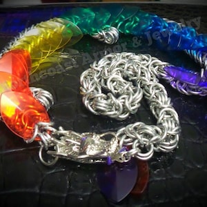Teenager Style Chainmail and Scale Mail Dragon Necklace