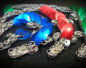 Custom Scale Chain Maille Baby Dragon Bracelet (Toddler Style)