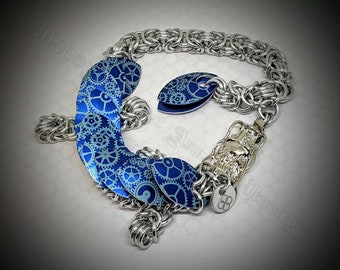 Etched Scale Chain Maille Baby Dragon Bracelet (Toddler Style with laser etched scales)