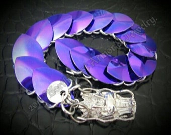 Custom Super Shiny Scale Chain Maille Baby Dragon Bracelet (Premie)
