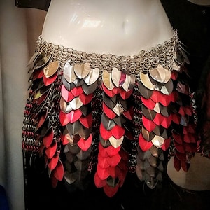 Scale Mail Cosplay Larp Armored Pleated Schoolgirl skirt